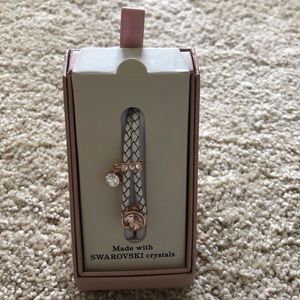 NWT SWAROVSKI crystal braided leather bracelet